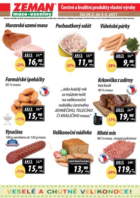 akční leták ZEMAN maso - uzeniny 29.3.2021-3.4.2021