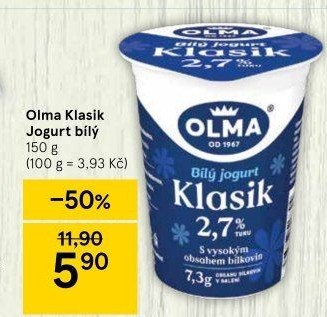 Bílý jogurt Klasik Olma