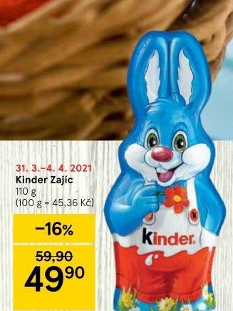 Čokoládový zajíc Kinder