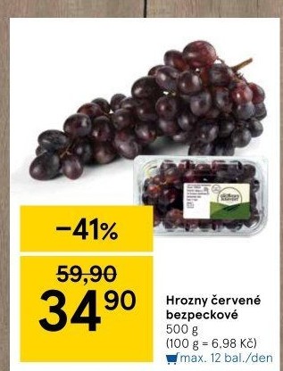 Hrozny červené bezsemenné