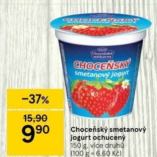 Jogurt smetanový ochucený Choceňský