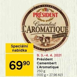 Sýr Camembert L´Aromatique Président