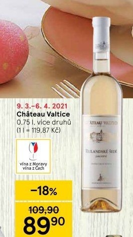 Vína Chateau Valtice