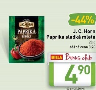 Koření Paprika sladká mletá J.C. Horn