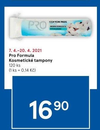Odličovací tampony Pro Formula Tesco