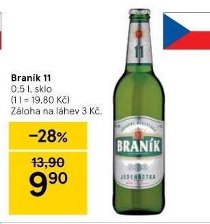 Pivo světlý ležák 11° Jedenáctka Braník