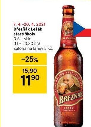 Pivo světlý ležák staré školy Březňák