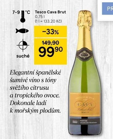 Sekt Brut Cava Tesco