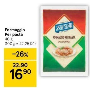 Sýr strouhaný Formaggio per Pasta Zanetti