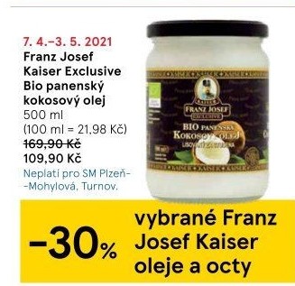 Kokosový olej bio Franz Josef Kaiser