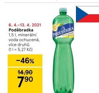 Ochucená voda Poděbradka