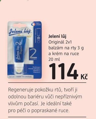 Balzám na rty a krém na ruce 2v1 Jelení lůj Regina