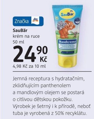 Dětský krém na ruce SauBär