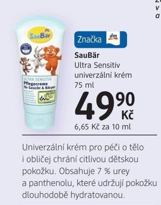 Dětský krém Ultra Sensitiv SauBär