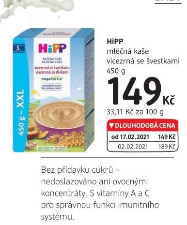 Kaše mléčná Bio HiPP