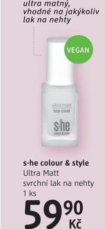 Lak na nehty Top Coat s.he stylezone