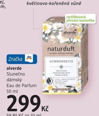 Parfémovaná voda Sonnenseite Alverde
