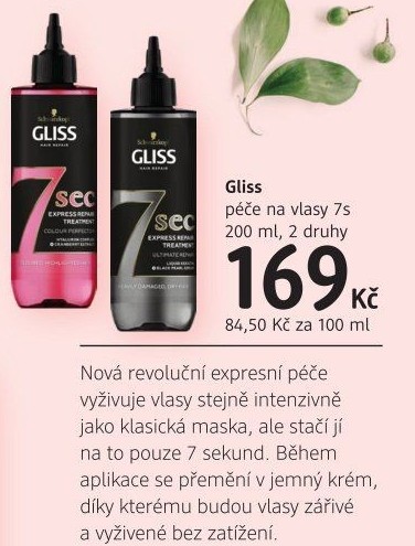 Péče na vlasy 7sec Gliss Schwarzkopf