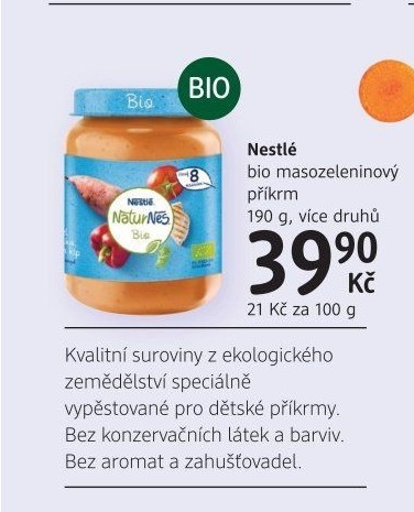 Příkrm masozeleninový bio NaturNes Nestlé