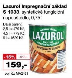 Impregnační základ na dřevo Lazurol