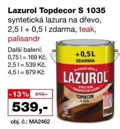 Lazura na dřevo Topdecor Lazurol