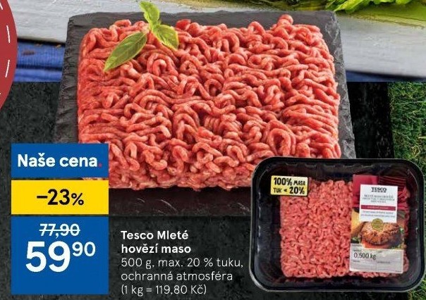 Hovězí mleté maso Tesco