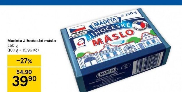 Máslo Jihočeské Madeta
