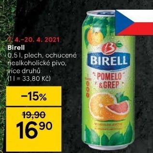 Nealkoholické pivo ochucené Birell