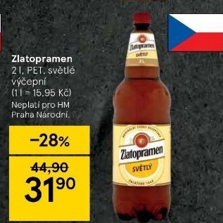 Pivo světlé výčepní 10° Zlatopramen