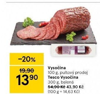 Salám Vysočina Tesco