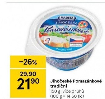 Tradiční pomazánkové Jihočeské Madeta