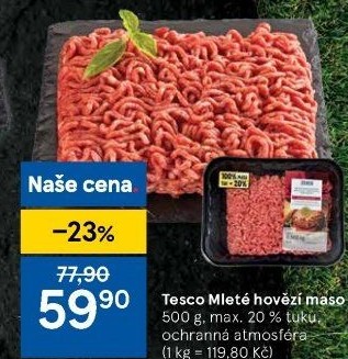 Hovězí mleté maso Tesco