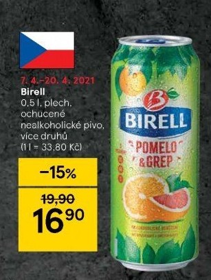 Nealkoholické pivo ochucené Birell