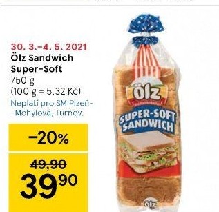 Toustový chléb Sandwich Soft Ölz