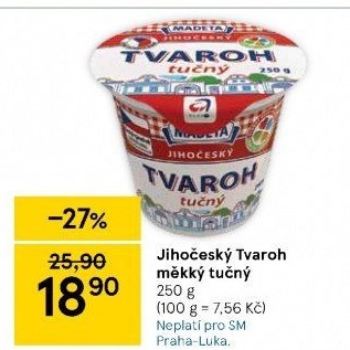 Tvaroh tučný Jihočeský Madeta