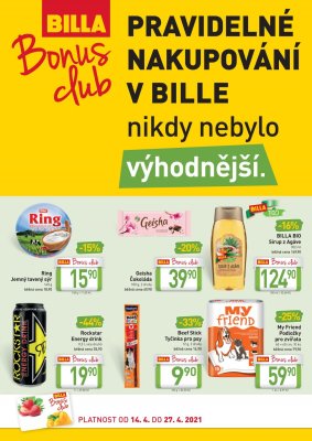 akční leták BILLA 14.4.2021-27.4.2021