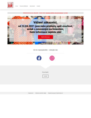 akční leták Kik textil 14.4.2021-20.4.2021