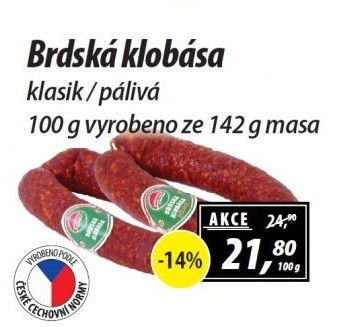 Brdská klobása Příbramská uzenina