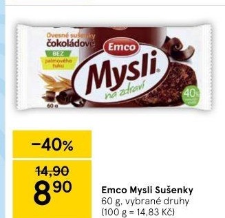 Ovesné sušenky Mysli na zdraví Emco