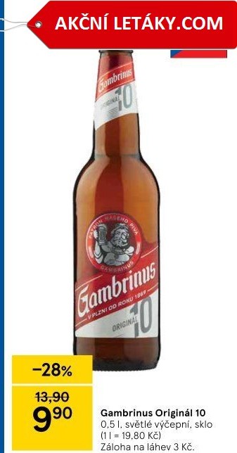 Pivo světlé výčepní Originál 10° Gambrinus