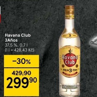 Rum kubánský bílý Aňejo 3 Anos Havana club