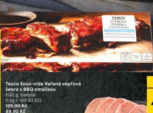 Vepřové žebírka Sous vide Tesco