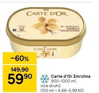 Zmrzlina ve vaničce Carte D'