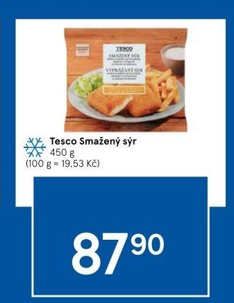 Obalovaný sýr mražený Tesco