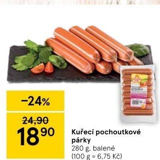 Párky kuřecí pochoutkové Vodňanské kuře
