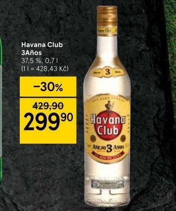 Rum kubánský bílý Aňejo 3 Anos Havana club