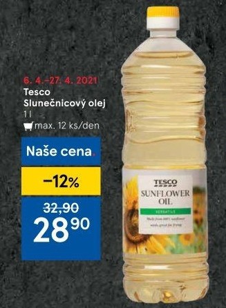 Slunečnicový olej Tesco