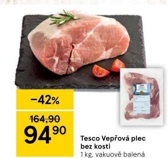 Vepřová plec bez kosti Tesco