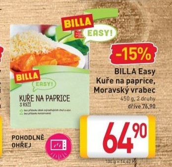 Kuře na paprice Easy Billa
