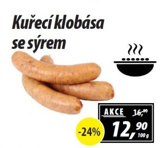 Kuřecí klobása se sýrem